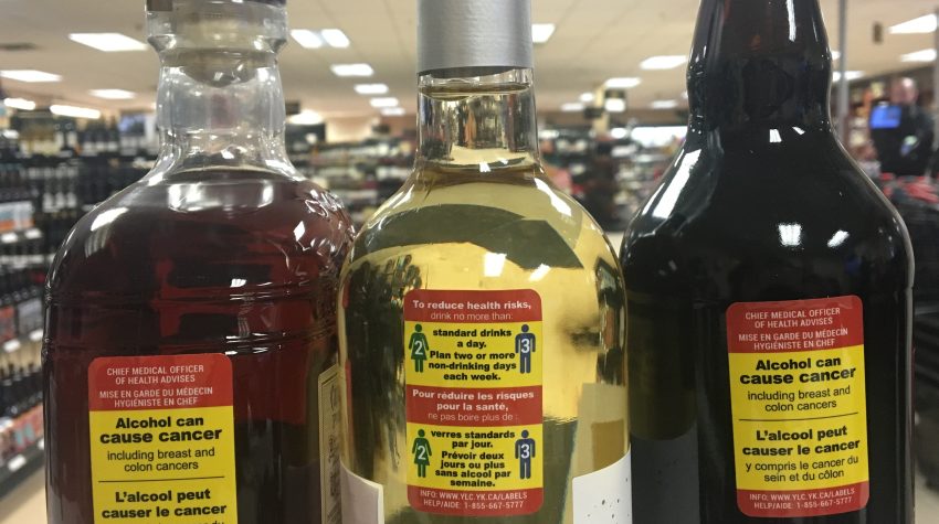 yellow labels on alcohol